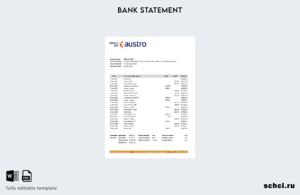 цифровая загрузка шаблона Excel банковской выписки Banco del Austro Эквадора